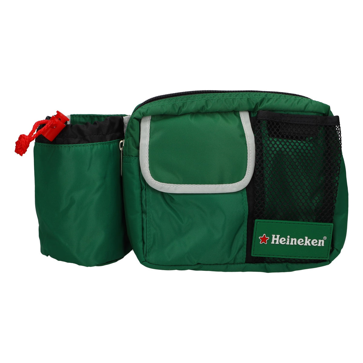 Heineken Bauchtasche grün mit Dosen Flaschen Fach Polyester Outdoor Bier Tasche