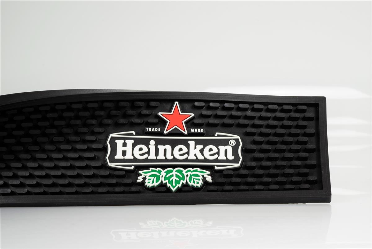 Heineken Bier Barmatte Abtropfmatte Barzubehör schwarz – Ansicht 2