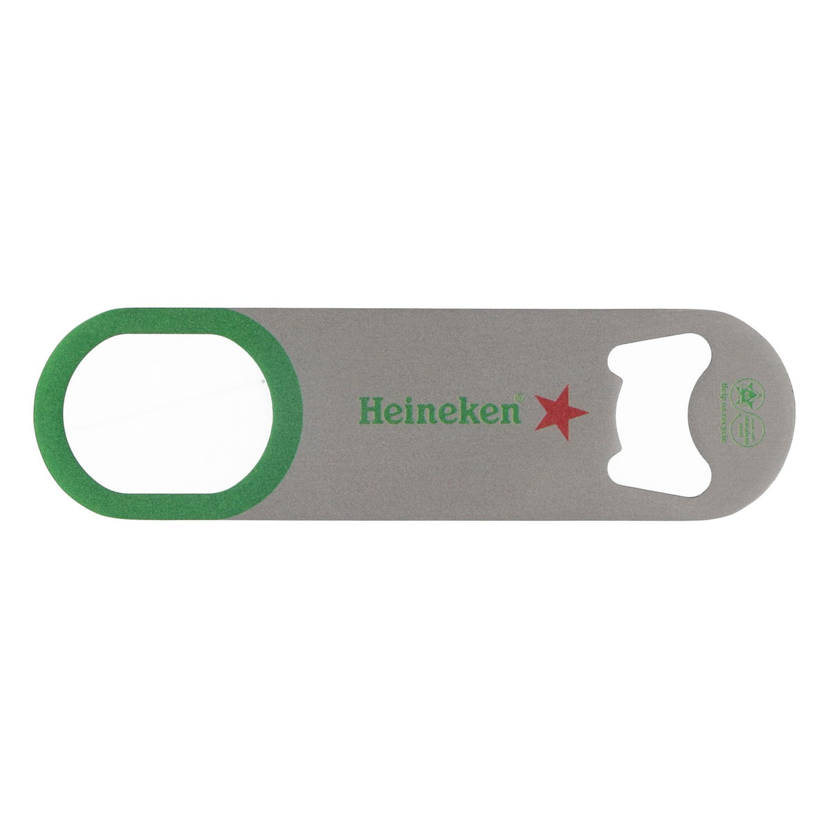 Heineken Bier Flaschenöffner Kapselheber Öffner Barzubehör Grün längliche Öffnung – Ansicht 3