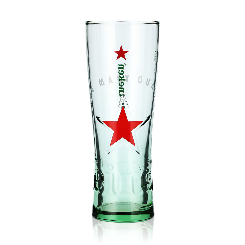 Heineken Bier Glas Pokal 0,3l Relief Roter Stern Brewery grüner Boden