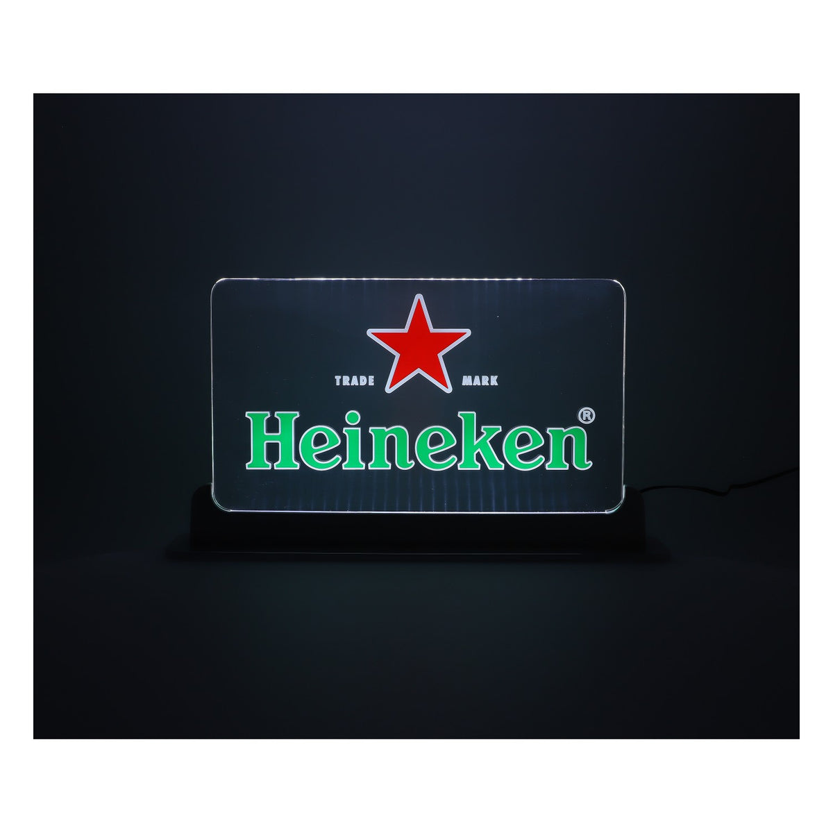 Heineken Bier Leuchtreklame Leuchtwerbung Schild Transparent Silber Boden – Ansicht 6