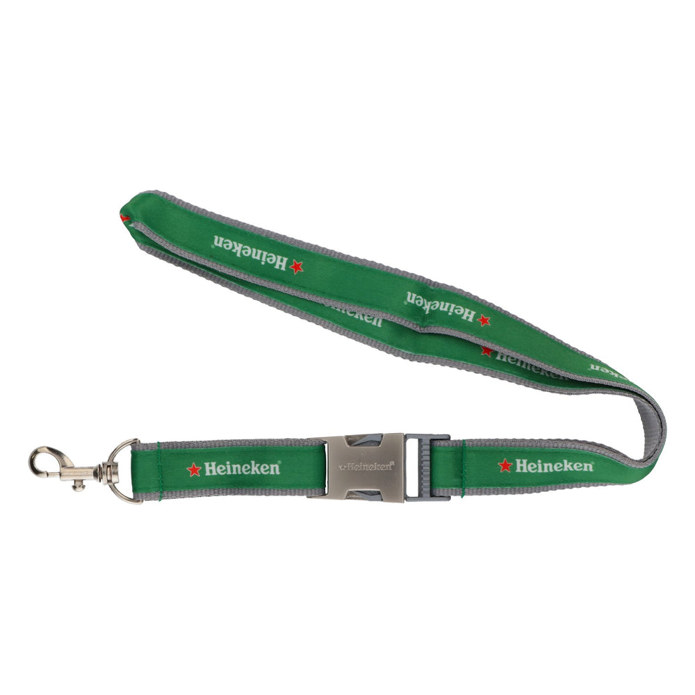 Heineken Schlüsselband Flaschenöffner Metallschnalle grün/grau Lanyard