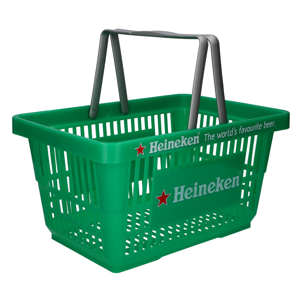 Heineken Tragekorb Einkaufskorb mit klappbaren Henkeln grün Kunststoff