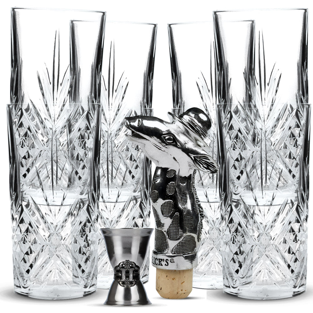 Hendricks Gin Bar Bundle Set II aus 6x LD Glas 1x Jigger 1x Metall Ausgießer