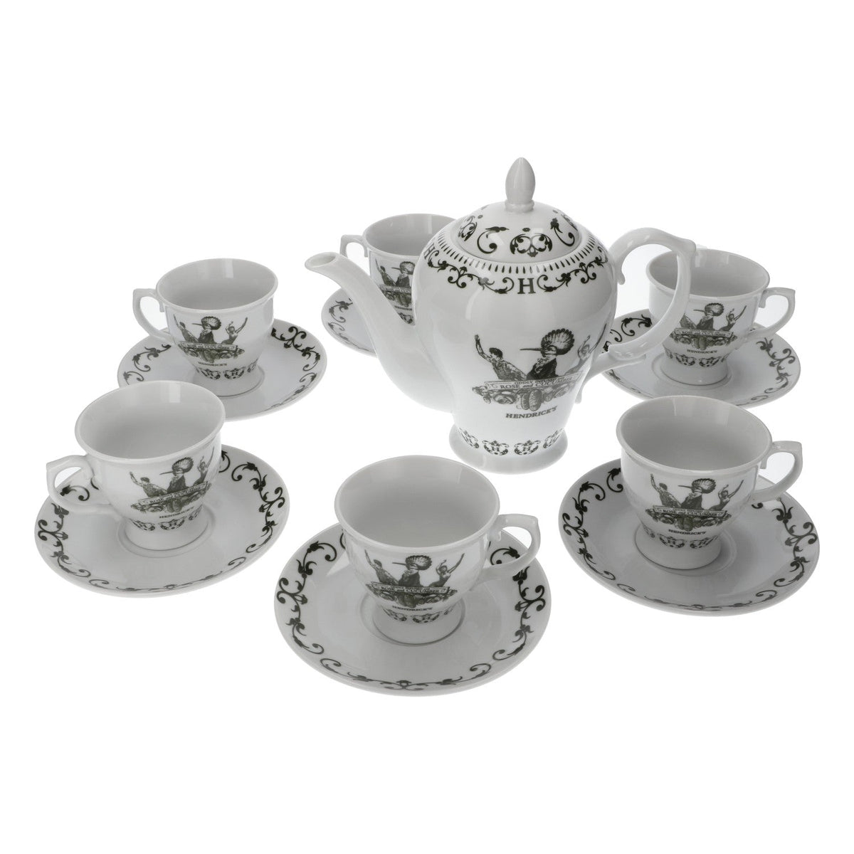 Hendrick Gin Porzellan Bundle Set aus 13teil.Teeservice 1,5l Gurkentopf – Ansicht 3