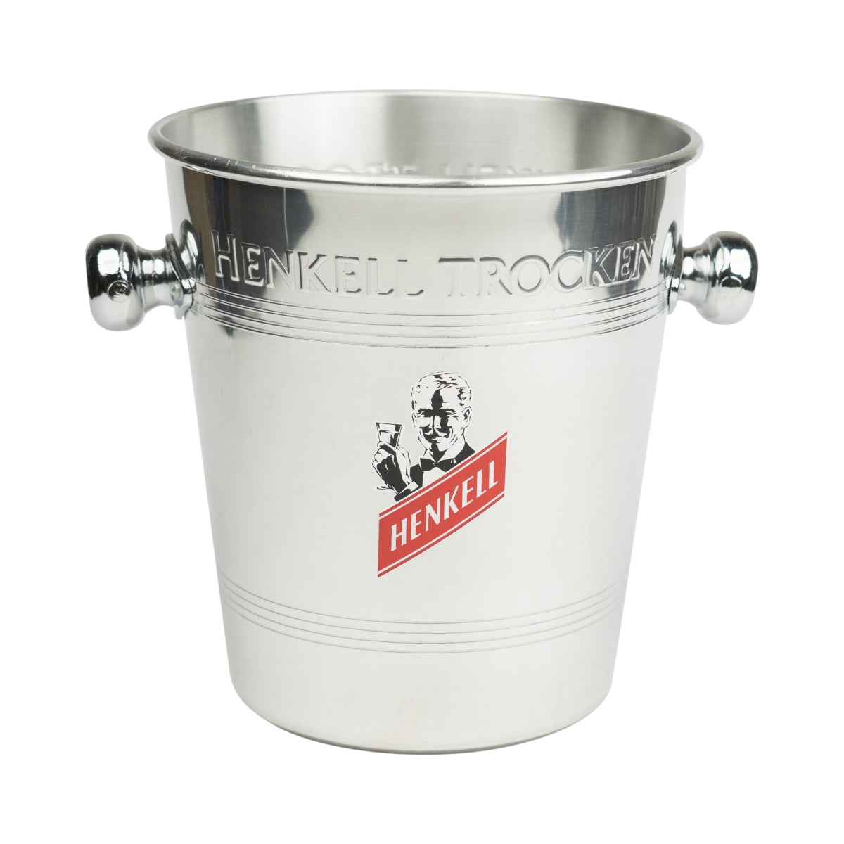 Henkel Sekt trocken Kühler Eimer Metall Retro Flaschen Eiswürfel Box Behälter