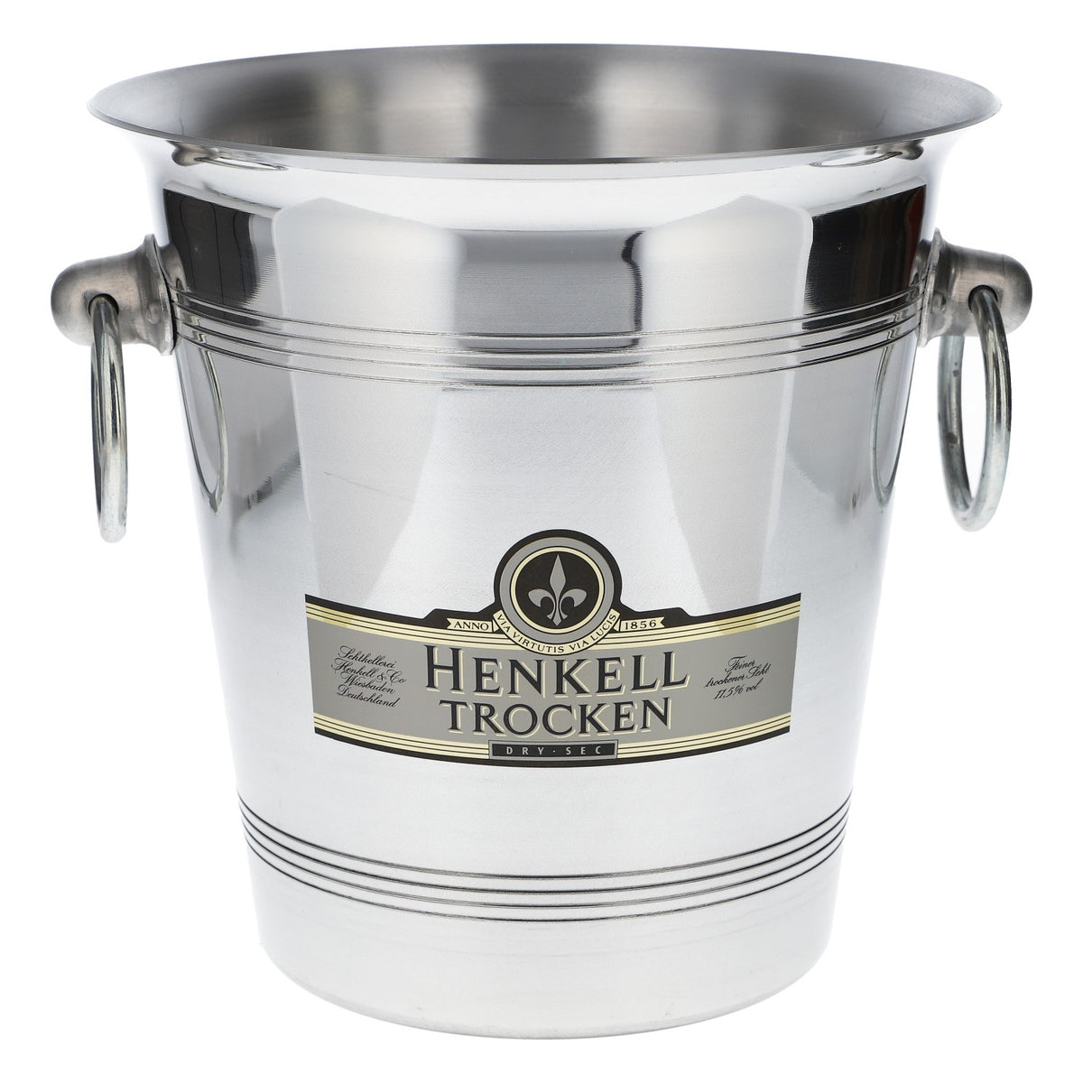 Henkell Sekt Eiseimer Flaschenkühler Eiswürfelbehälter Henkel Metall silber