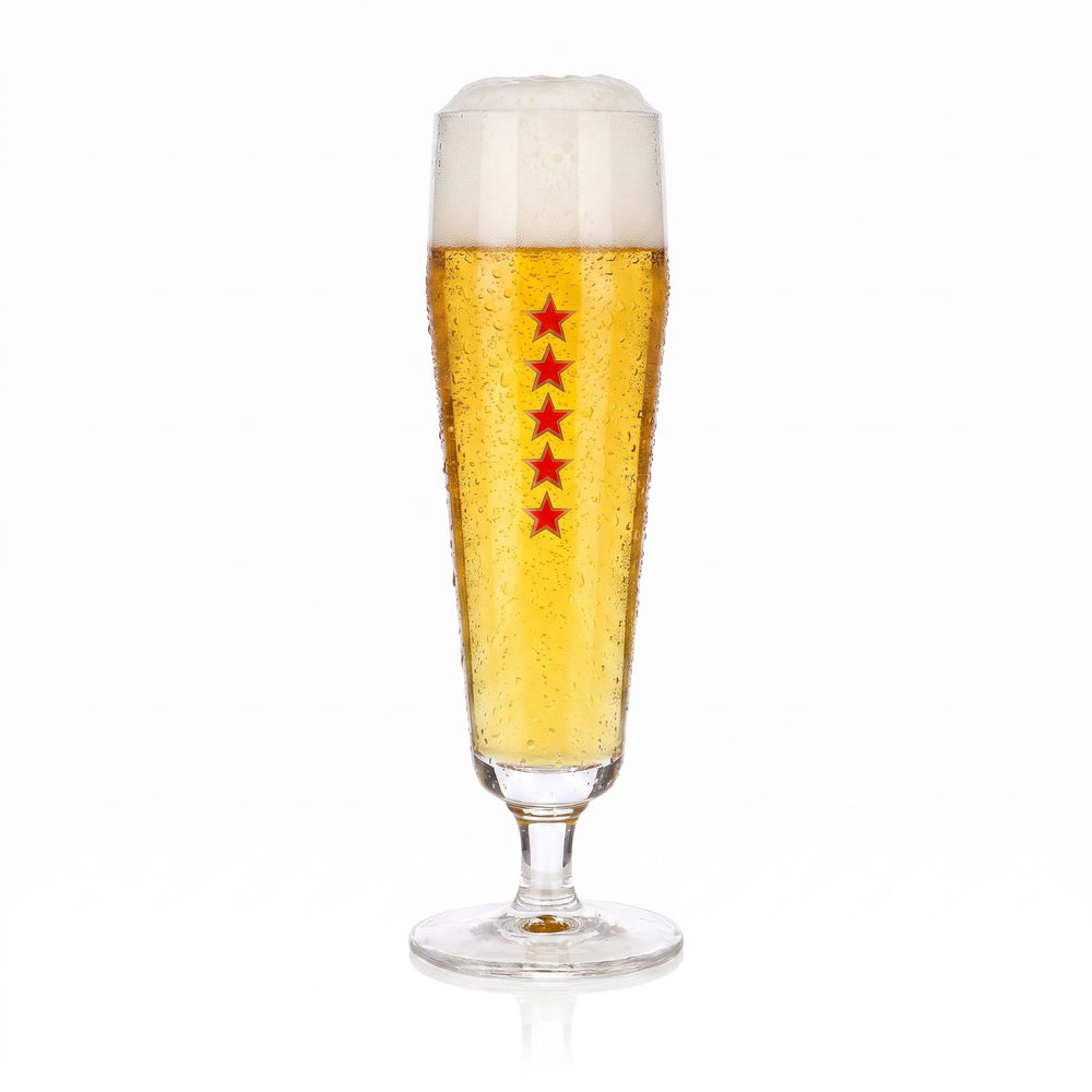 Hensen Bier Glas 0,25l Pokal Pilsner Tulpen Sternen Logo