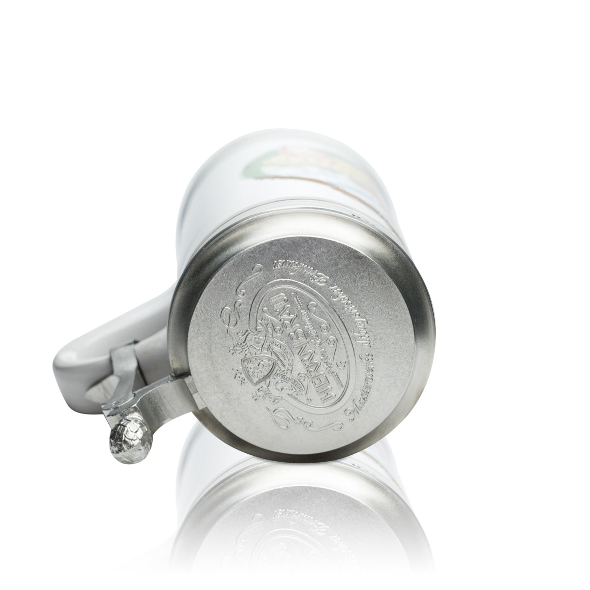 Herrnbräu Sammler Glas 0,5l Bierkrug Bayerische Trachten 2001 Zinndeckel Selten – Ansicht 3