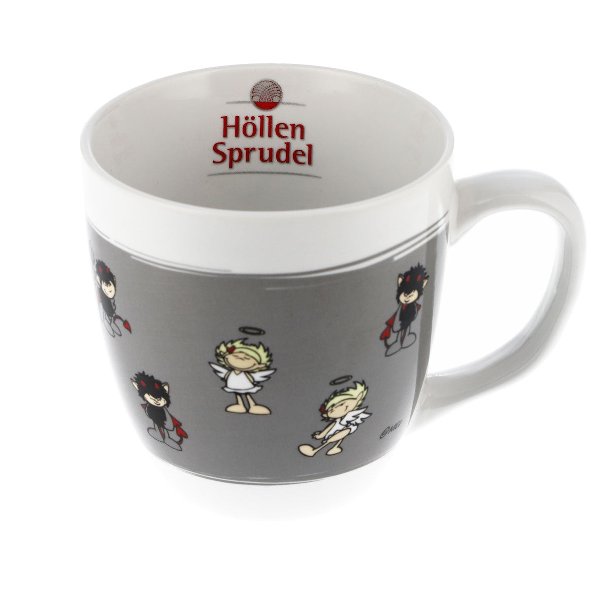 Höllensprudel Wasser Glas 0,3l Kaffetasse Devil & Angel grau Keramik Tasse – Ansicht 5