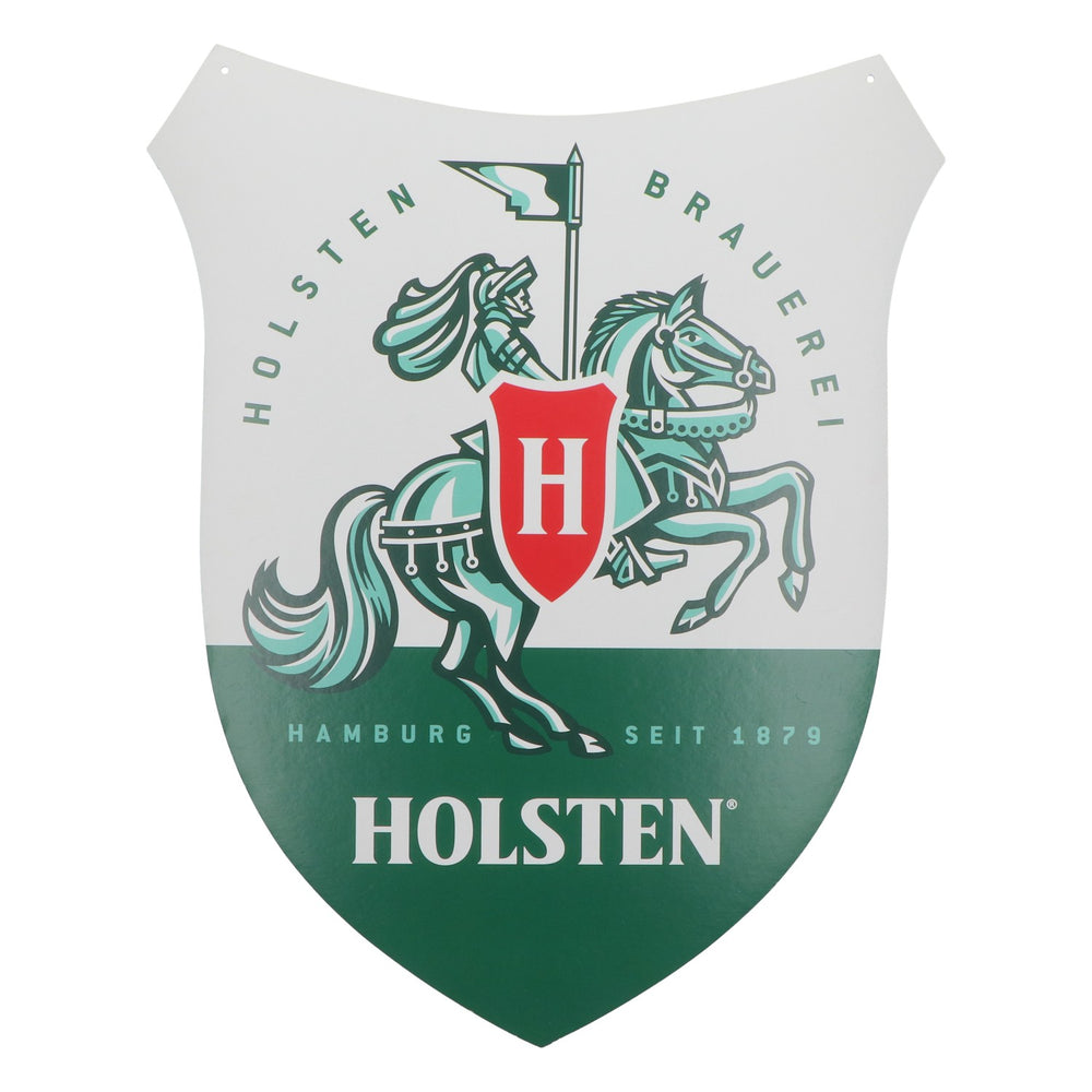 Holsten Bier Werbeschild Pappe Wappen 55x44cm neu Papier grün Leuchtreklame Wand