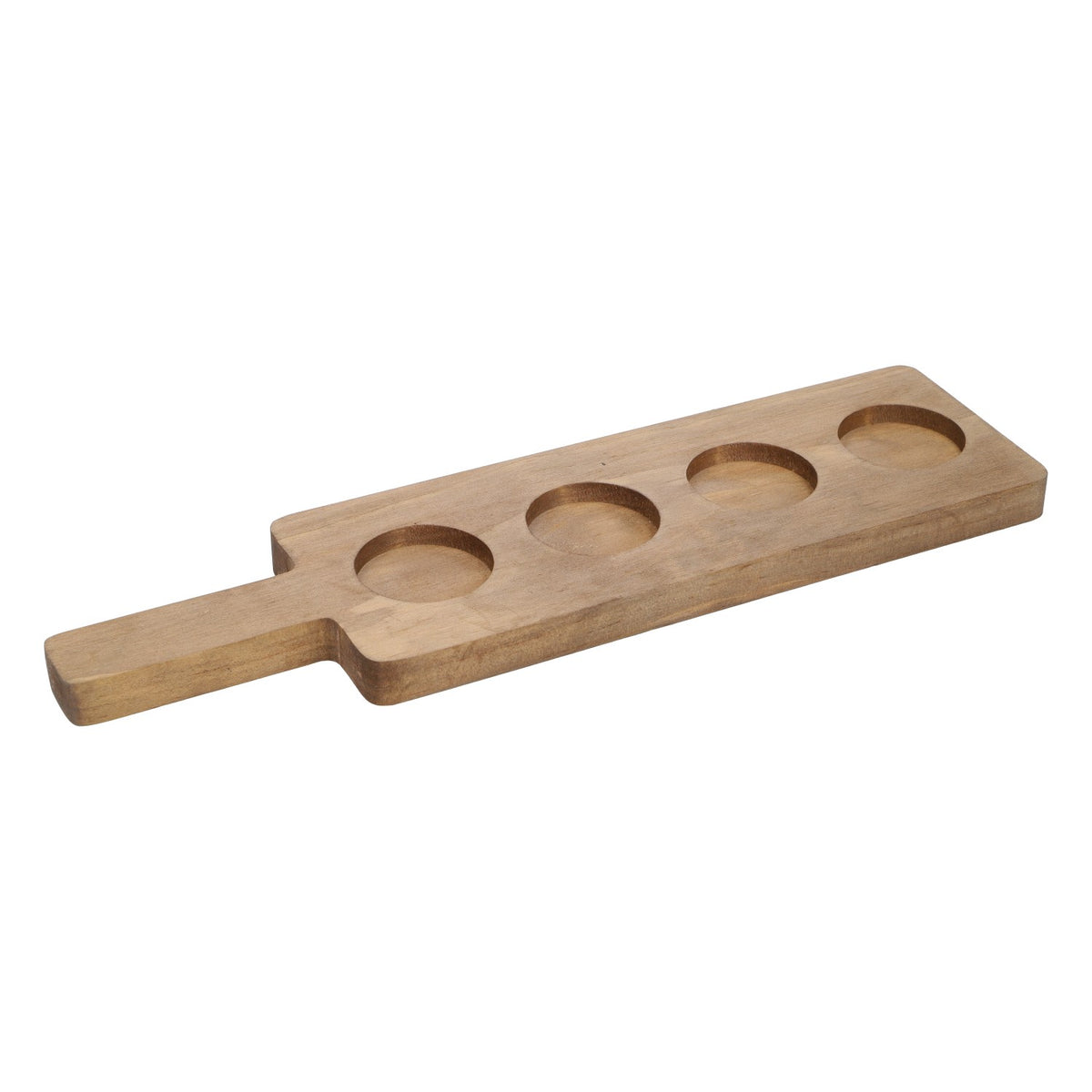 Holz Tablett für 4 Gläser Echtholzbrett Tasting Tray Shotmeter