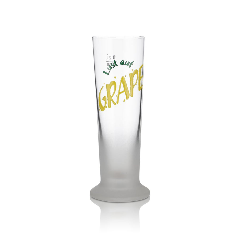 Höpfner Grape Glas 0,2l Pokalglas Bierstange Satiniert Brauerei Karlsruhe Gastro