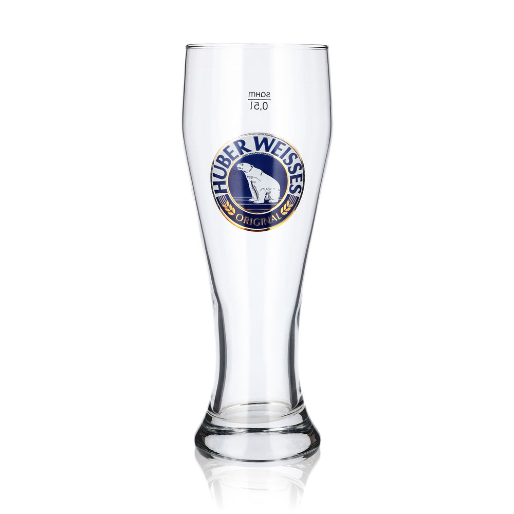 Huber Weisse Bier Glas 0,5l Weizenglas sahm Weizenbierglas Hefeweizenglas