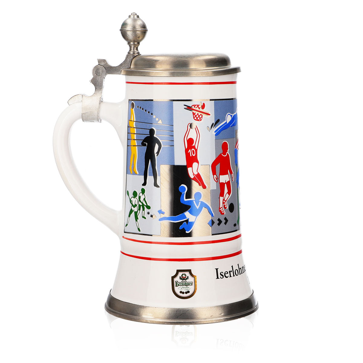 Iserlohner Bierglas Jahreskrug 1997 Steinzeugkrug Seidel Zinndeckel 0,65l Krug – Ansicht 3
