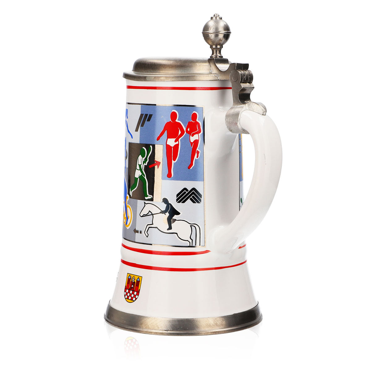 Iserlohner Bierglas Jahreskrug 1997 Steinzeugkrug Seidel Zinndeckel 0,65l Krug – Ansicht 4