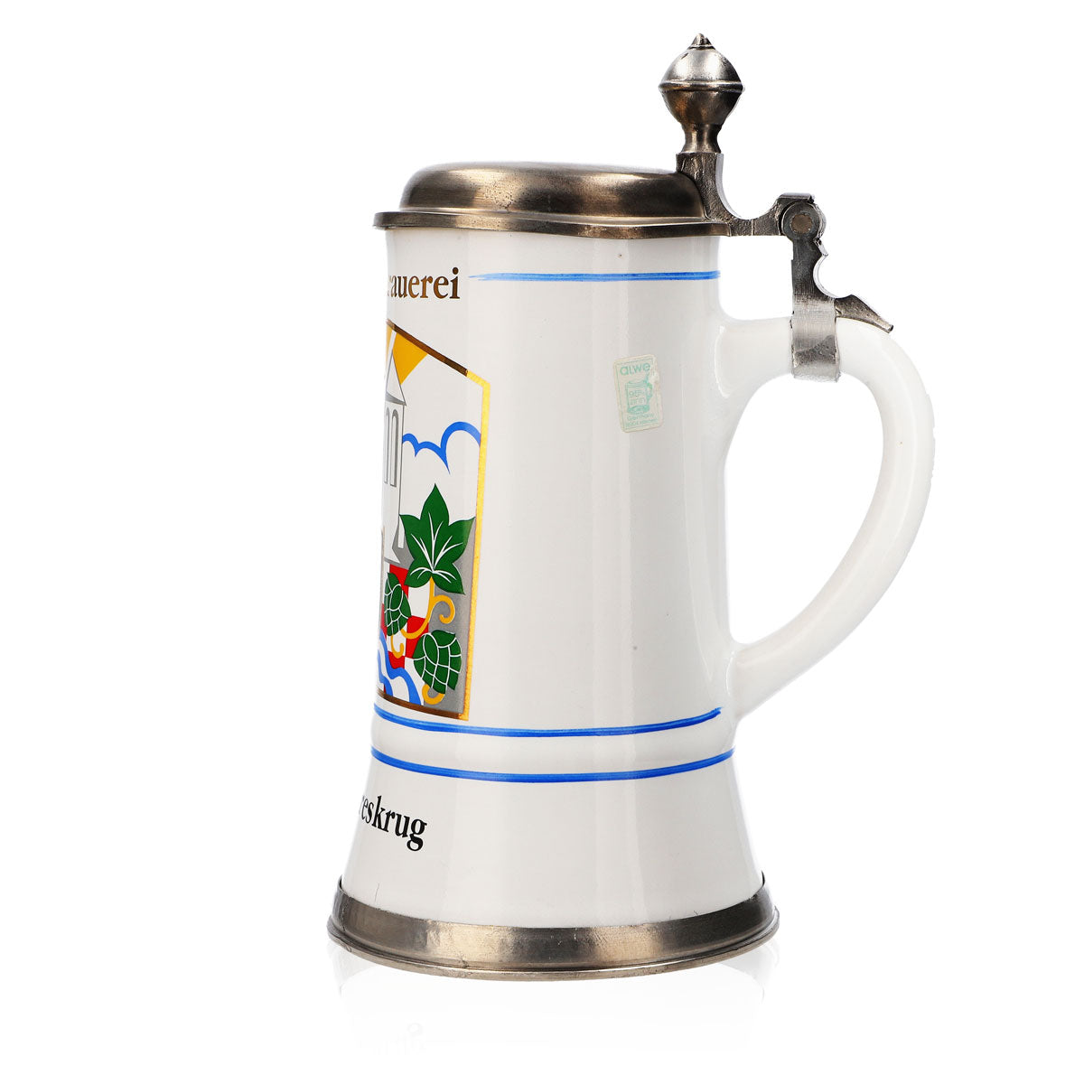 Iserlohner Bierglas Jahreskrug 2000 Steinzeugkrug Seidel Zinndeckel 0,65l Krug – Ansicht 5
