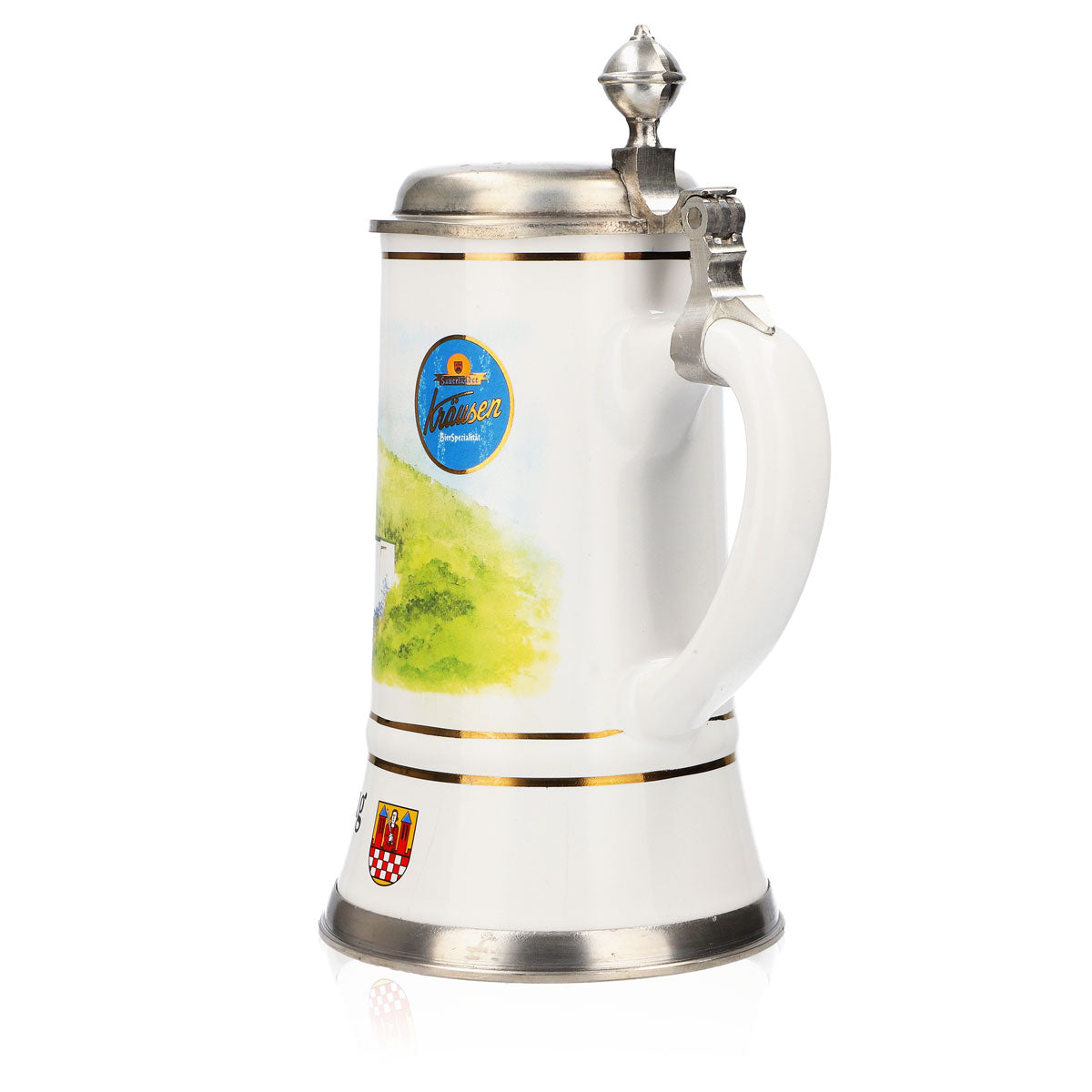 Iserlohner Bierglas Jahreskrug 2001 Steinzeugkrug Seidel Zinndeckel 0,65l Krug – Ansicht 4