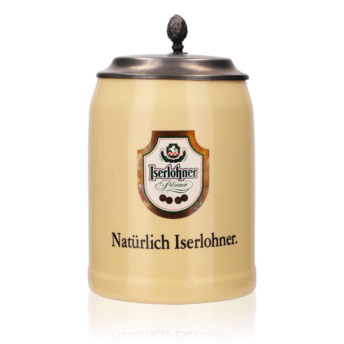 Iserlohner Bierglas Steinzeugkrug Seidel Zinndeckel 0,63l Krug Natürlich Iserloh