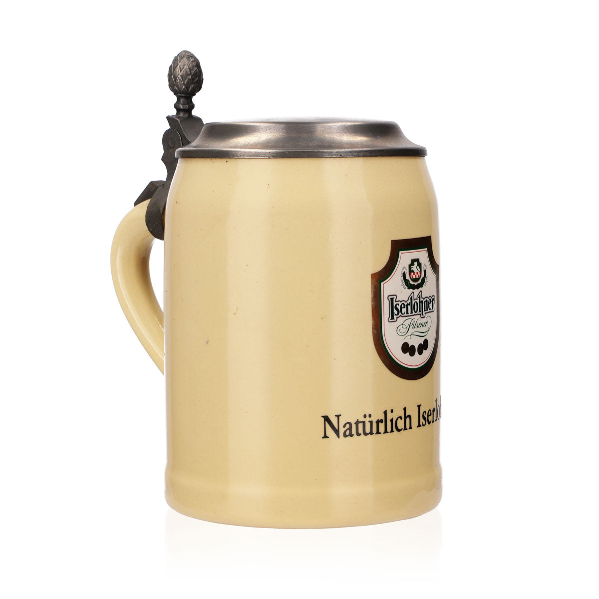Iserlohner Bierglas Steinzeugkrug Seidel Zinndeckel 0,63l Krug Natürlich Iserloh – Ansicht 2