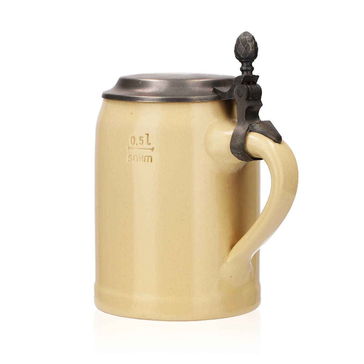 Iserlohner Bierglas Steinzeugkrug Seidel Zinndeckel 0,63l Krug Natürlich Iserloh – Ansicht 4