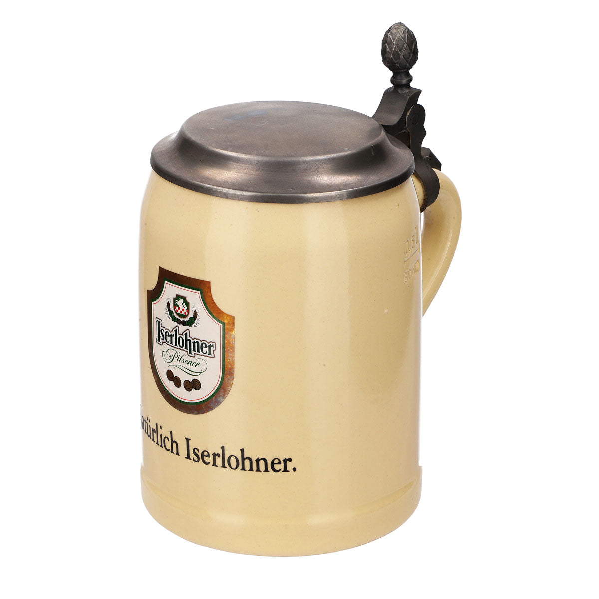 Iserlohner Bierglas Steinzeugkrug Seidel Zinndeckel 0,63l Krug Natürlich Iserloh – Ansicht 6