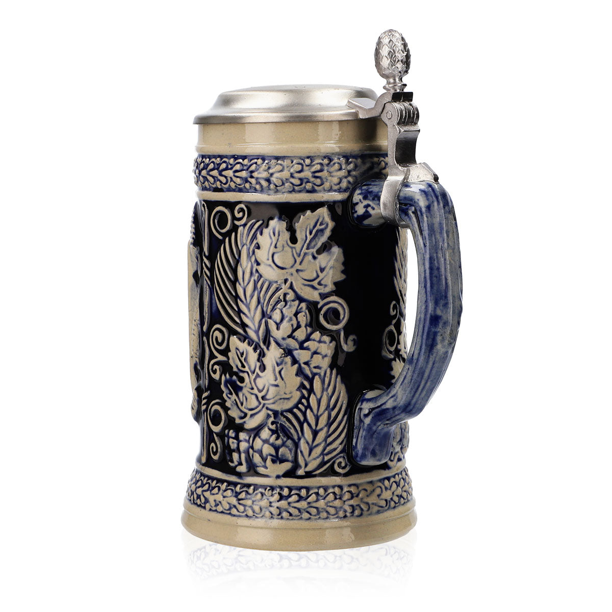 Iserlohner Bierglas Steinzeugkrug Seidel Zinndeckel 0,64l Krug "München" – Ansicht 4