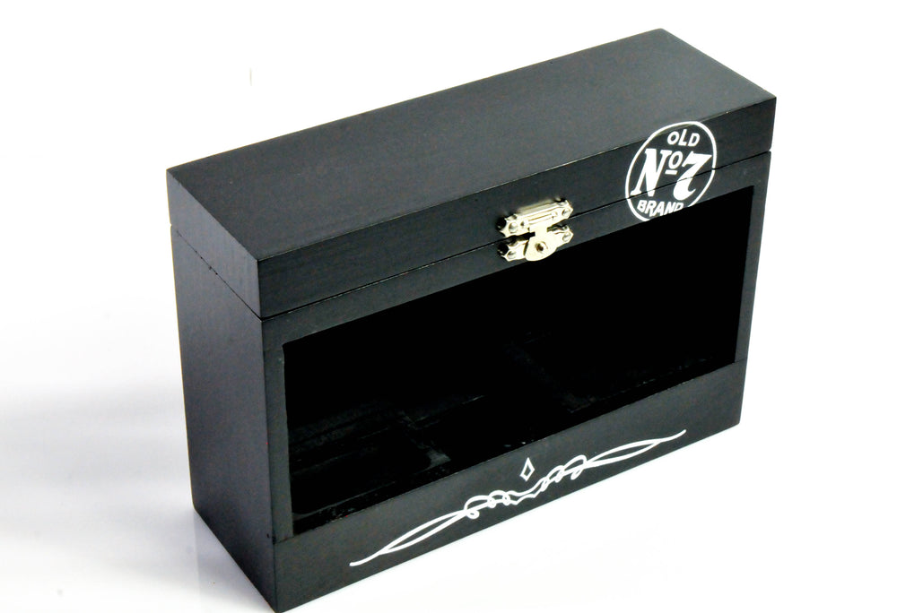 Jack Daniels Echtholz Geschenkbox Fine Family 3er Set Miniatur Flasche