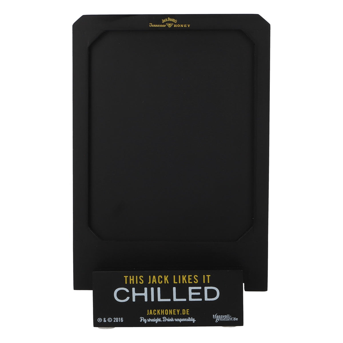 Jack Daniels Honey Whiskey, Tisch-Kreidetafel, Echtholz, "Chilled" Holz schwarz – Ansicht 2