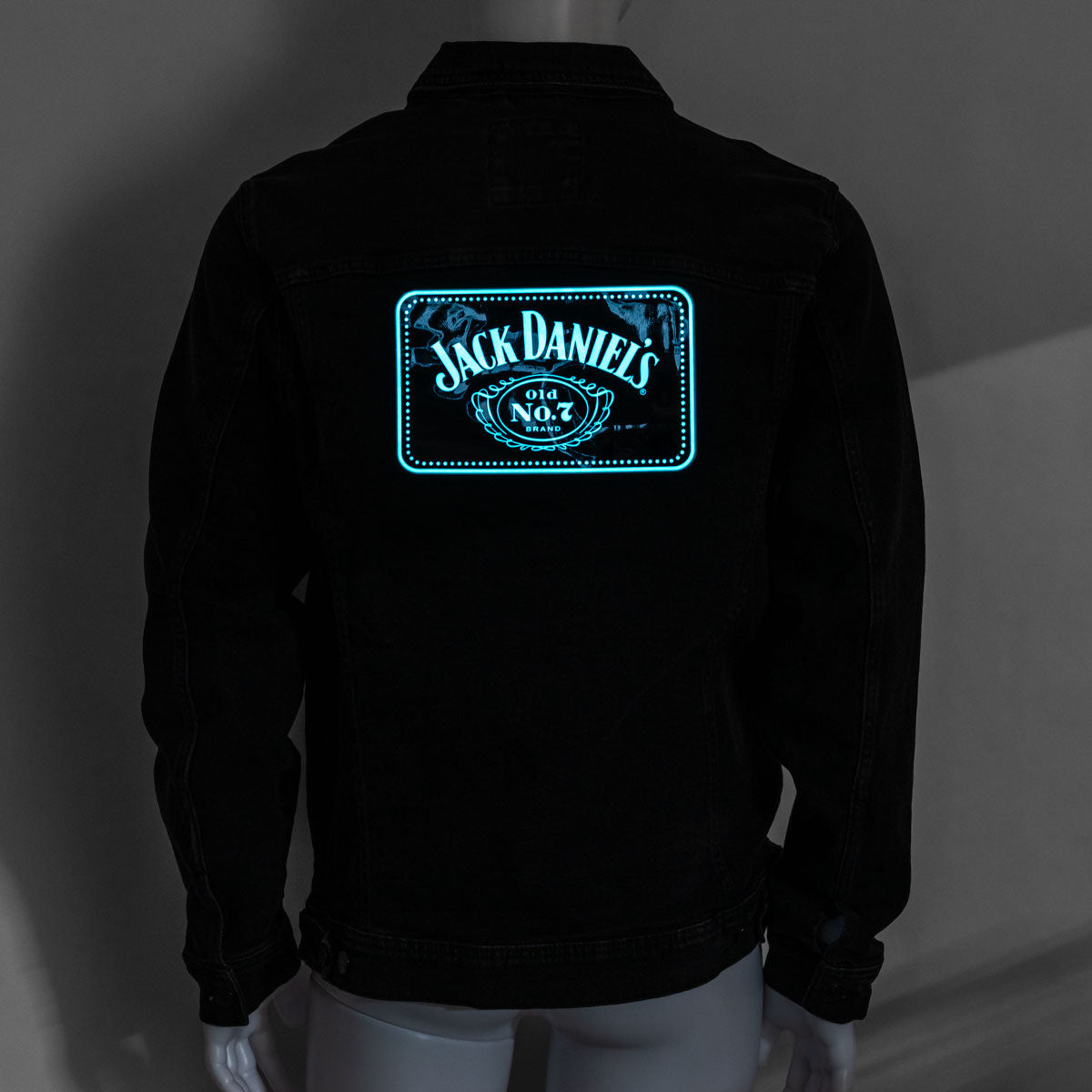 Jack Daniels Men LED Jeans Jacke lang,Festival Jacke full logo No7 Gr.XL – Ansicht 4
