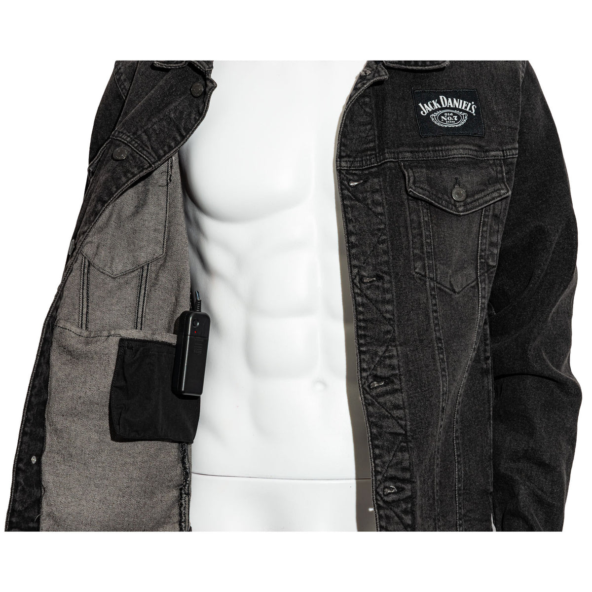 Jack Daniels Men LED Jeans Jacke lang,Festival Jacke full logo No7 Gr.XL – Ansicht 5