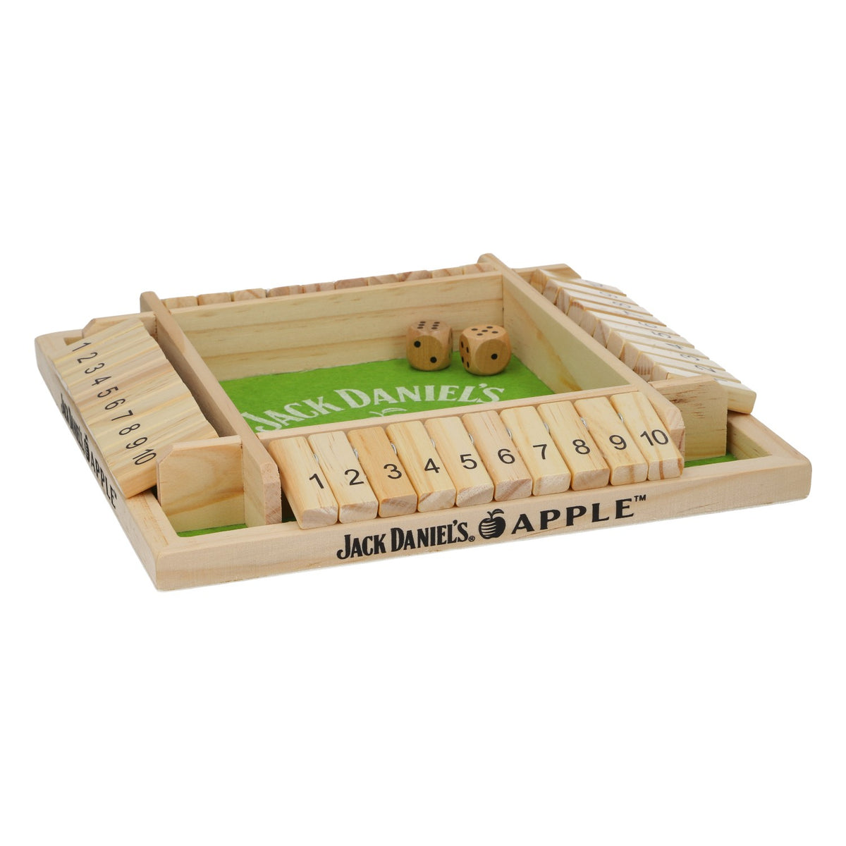 Jack Daniels Whiskey Brettspiel Spieleabend Freunde Shut the Box Apple grün – Ansicht 2