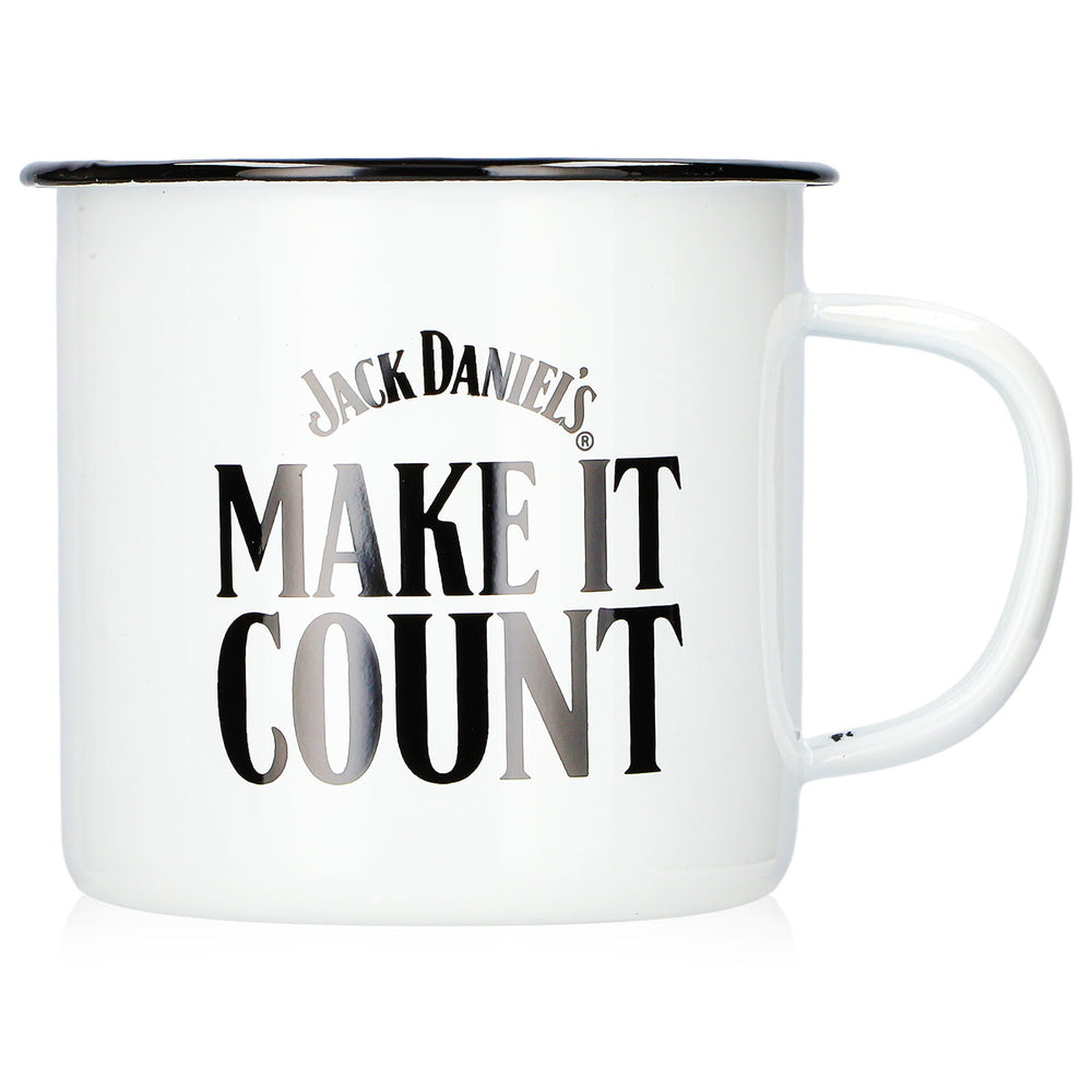 Jack Daniels Whiskey Glas 0,54l Tasse "MAKE IT COUNT" weiß