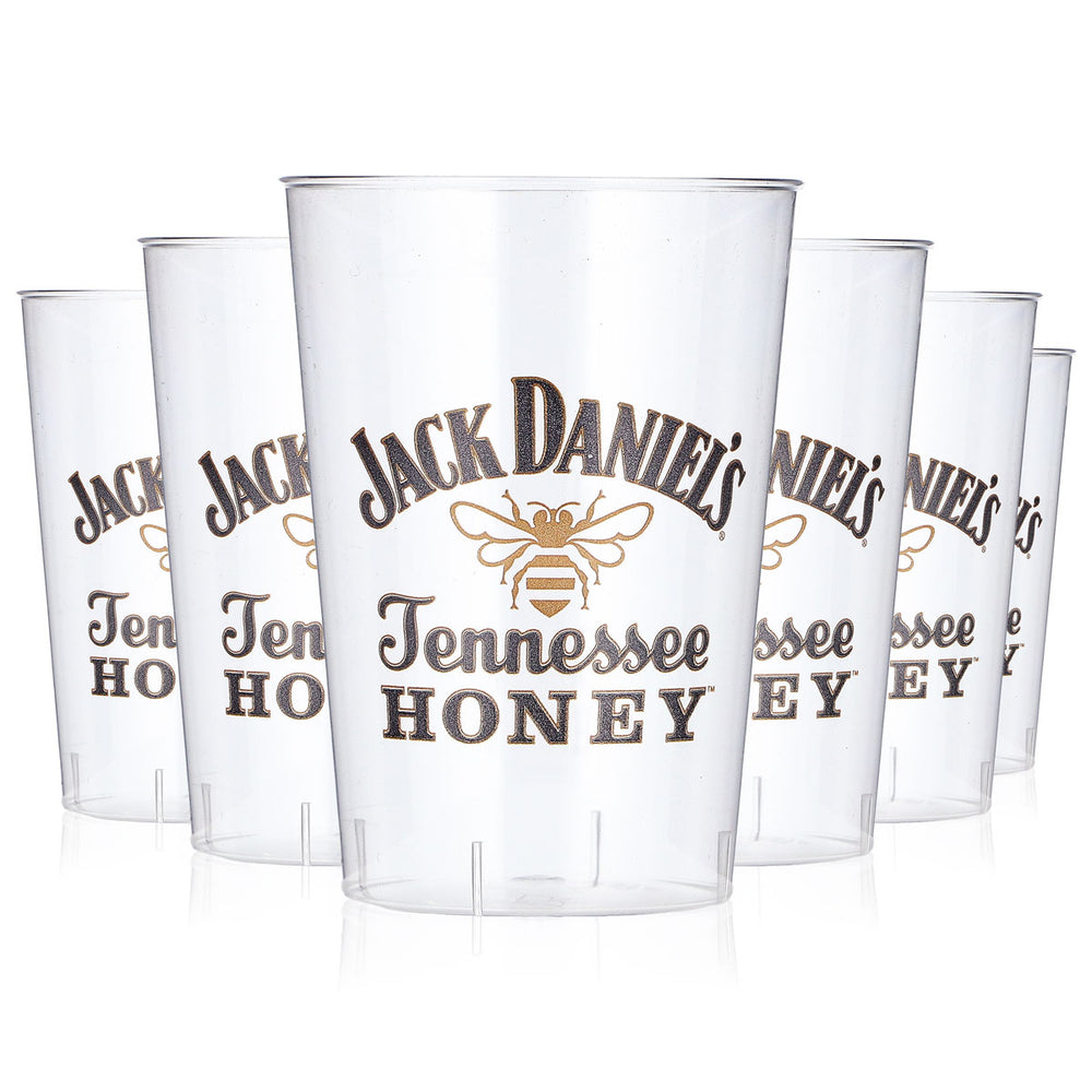 Jack Daniels Whiskey Glas 40er Stange 0,1l Honey Logo Kunststoff Einwegbecher