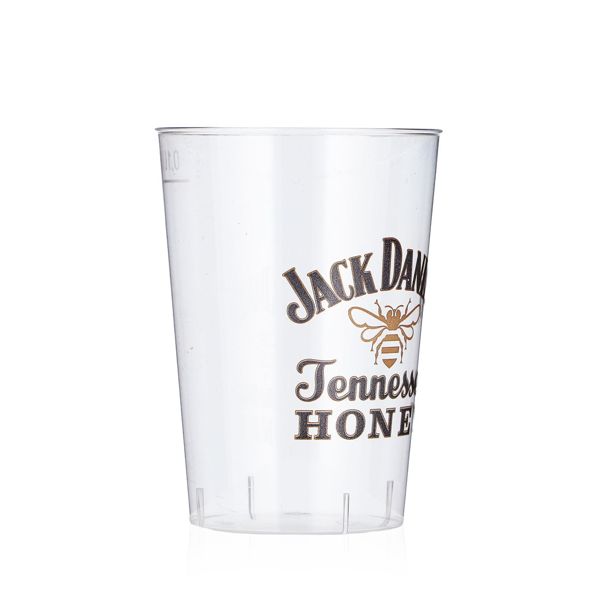 Jack Daniels Whiskey Glas 40er Stange 0,1l Honey Logo Kunststoff Einwegbecher – Ansicht 3