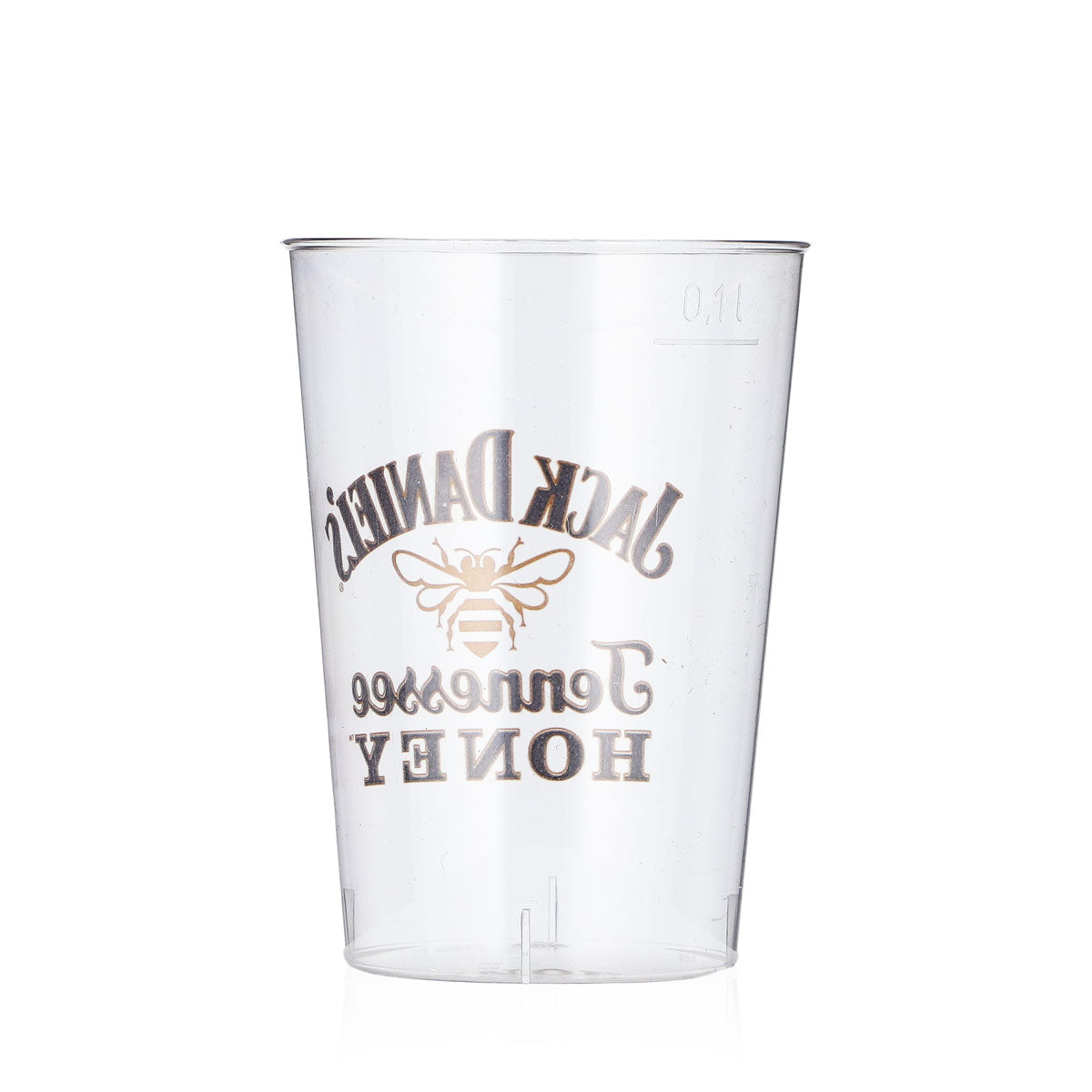 Jack Daniels Whiskey Glas 40er Stange 0,1l Honey Logo Kunststoff Einwegbecher – Ansicht 4