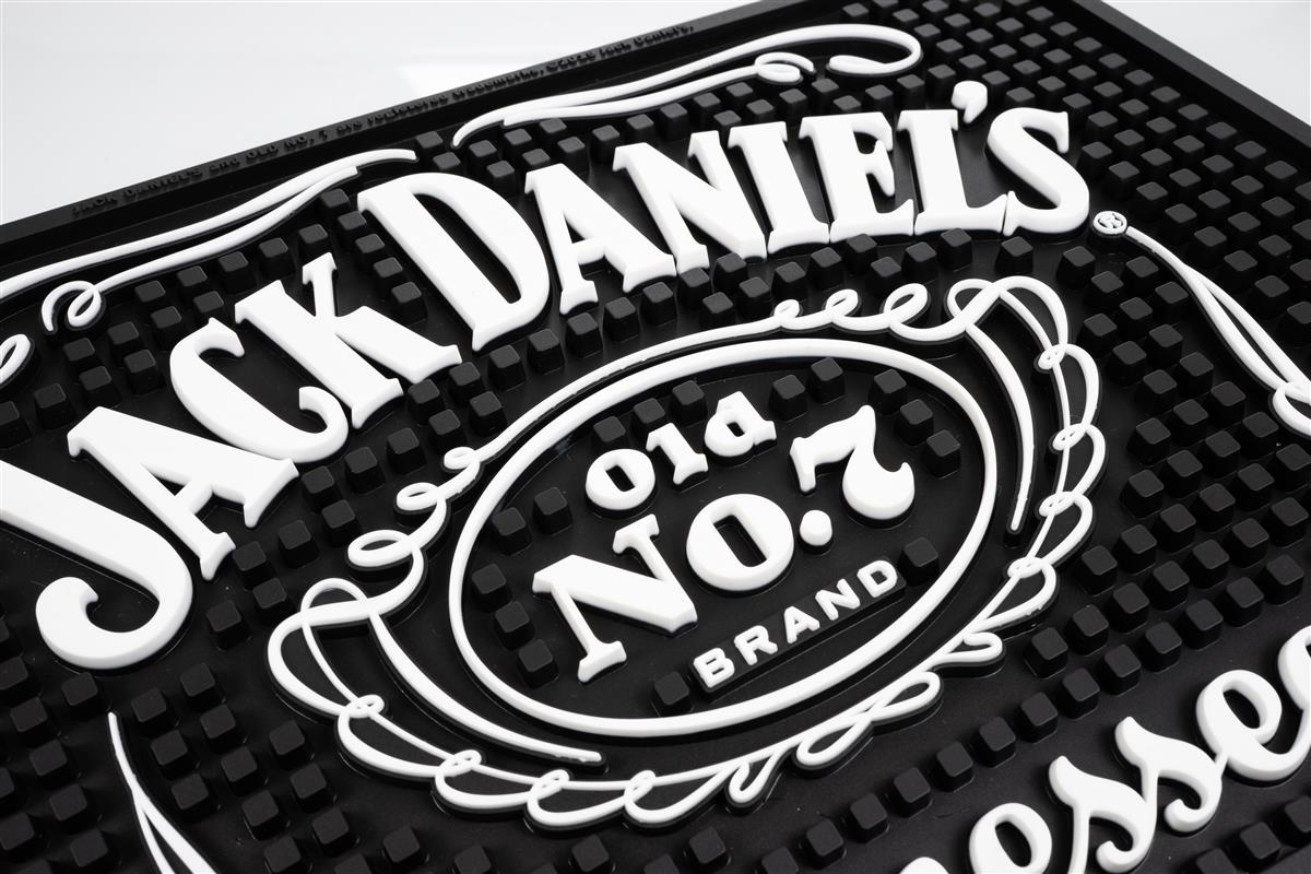 Jack Daniels Whisky Barmatte Abtropfmatte Barzubehör schwarz 4 eckig – Ansicht 3