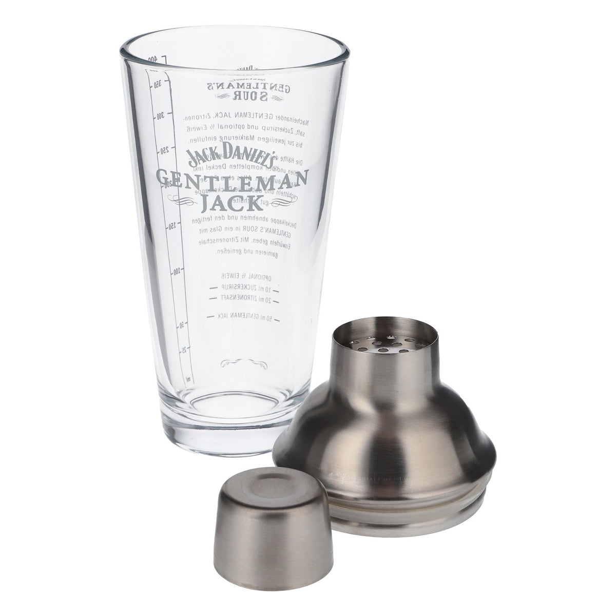 Jack Daniels Whisky Edelstahl / Glas Shaker Barshaker Barzubehör 0,4l – Ansicht 4