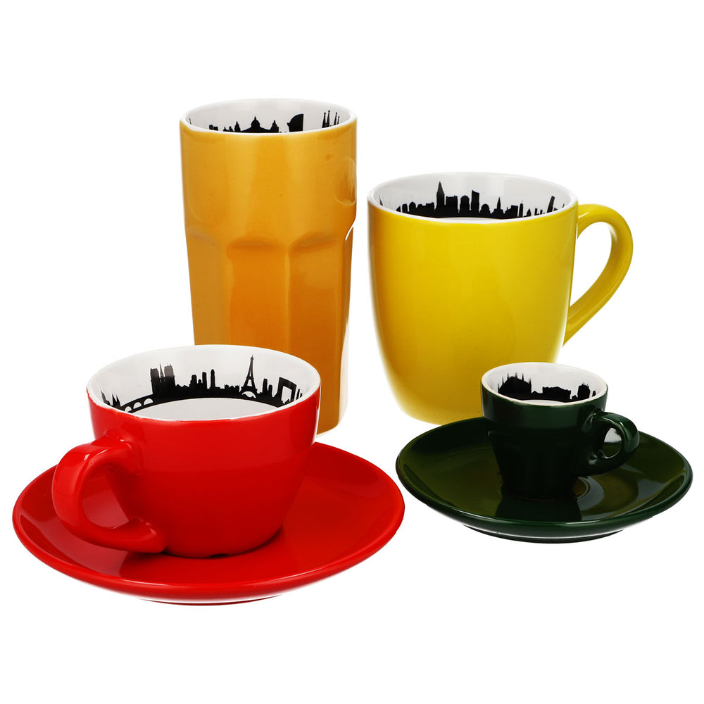 Jacobs Kaffee Glas Set Länder Design International Keramik Tassen