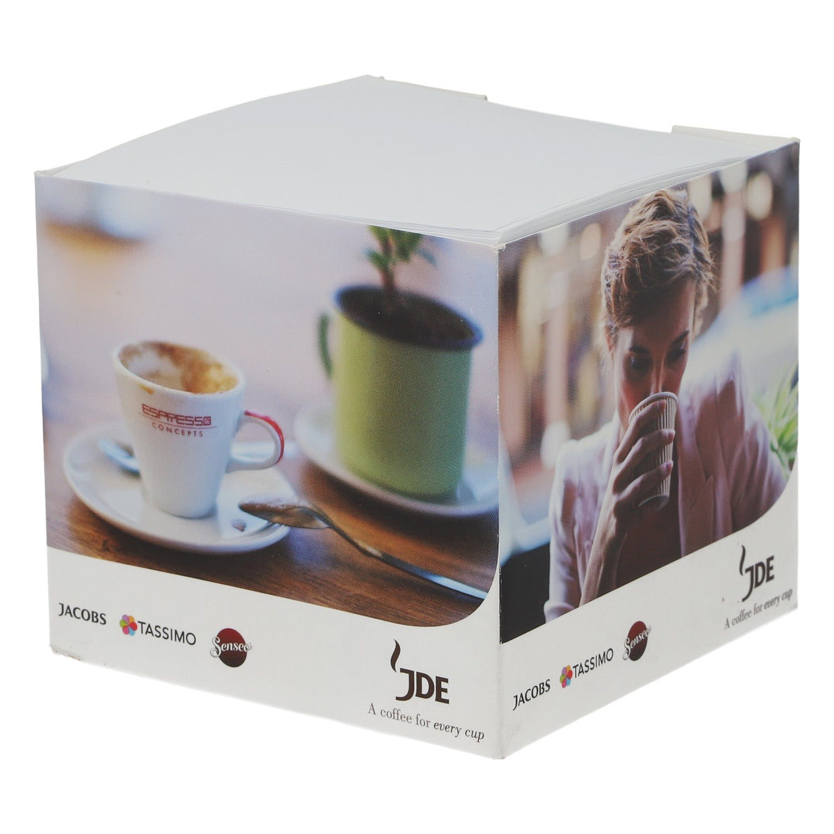 Jacobs Kaffee Zettelbox Büro Zettelblock mit 300 Blättern 9x9x8 blanko – Ansicht 2