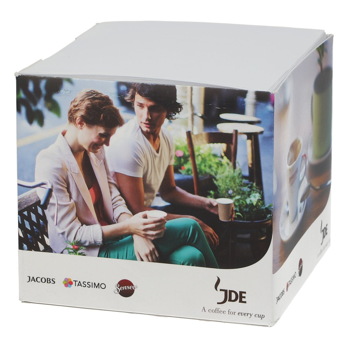 Jacobs Kaffee Zettelbox Büro Zettelblock mit 300 Blättern 9x9x8 blanko – Ansicht 3
