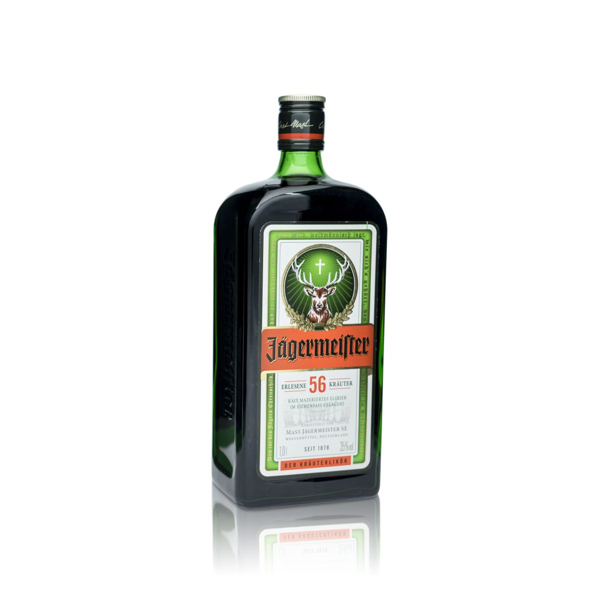 Jägermeister 1l Likör Flasche 35% vol. Spirituose Kräuterschnaps – Ansicht 2