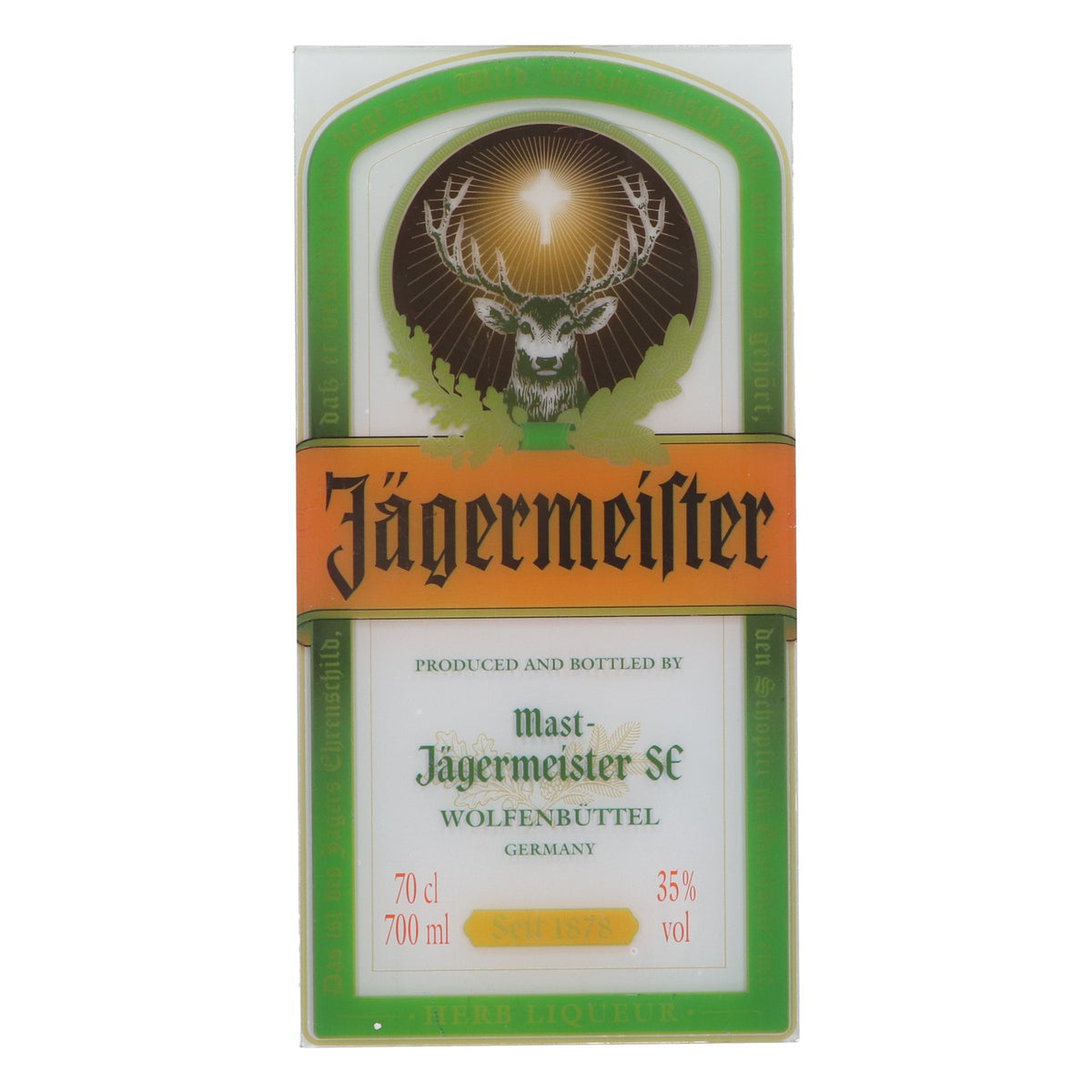 Jägermeister Dekoration Schild Kunststoff 40x20 cm Wandschild Werbeschild Bardekoration Reklame