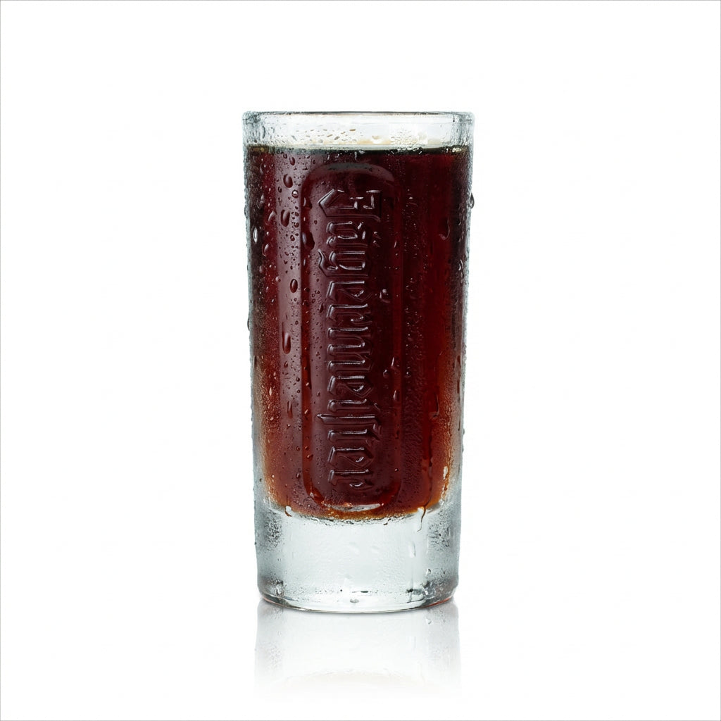 Jägermeister Glas 0,1l Tumbler On Ice Kontur Relief Gläser Flying Hirsch Jägerbombe