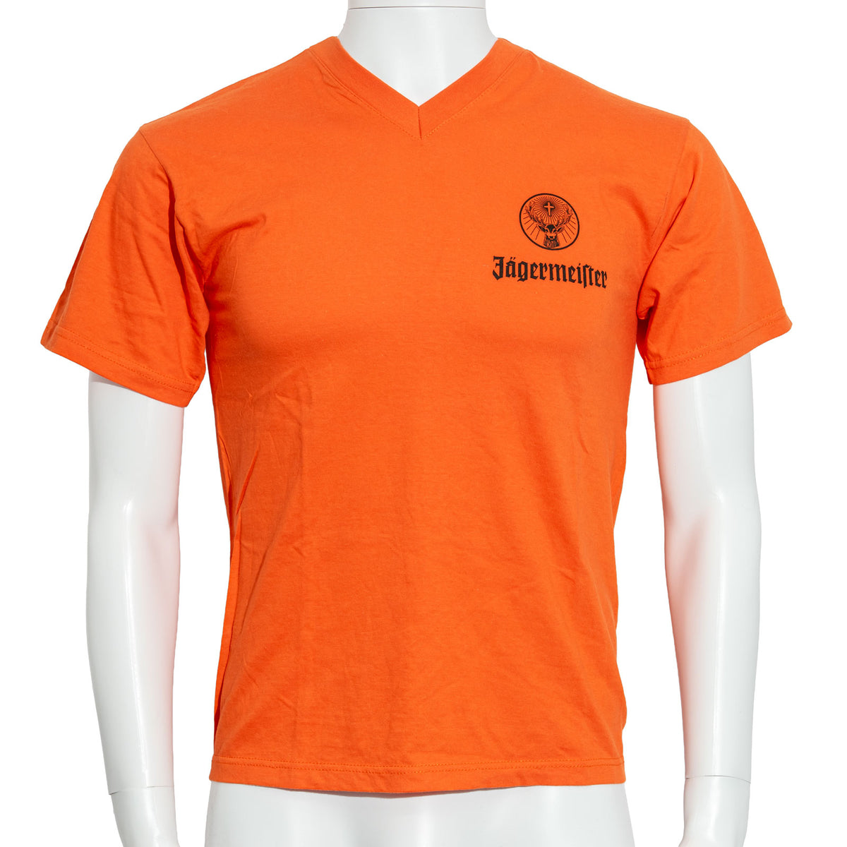 Jägermeister Likör Glas Gr, XS V-Ausschnitt orange Baumwolle T-Shirt Gr.XS