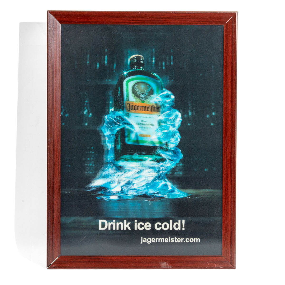 Jägermeister Wandschild Bilderrahmen 3D Effekt Bardeko Braun 53x39cm B-WARE