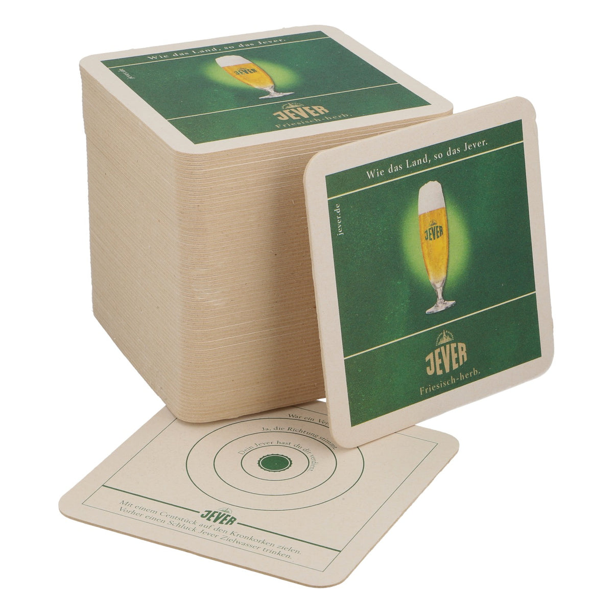 Jever Bier 80 x Bierdeckel Bieruntersetzer Rückseite Gesellschaftsspiele