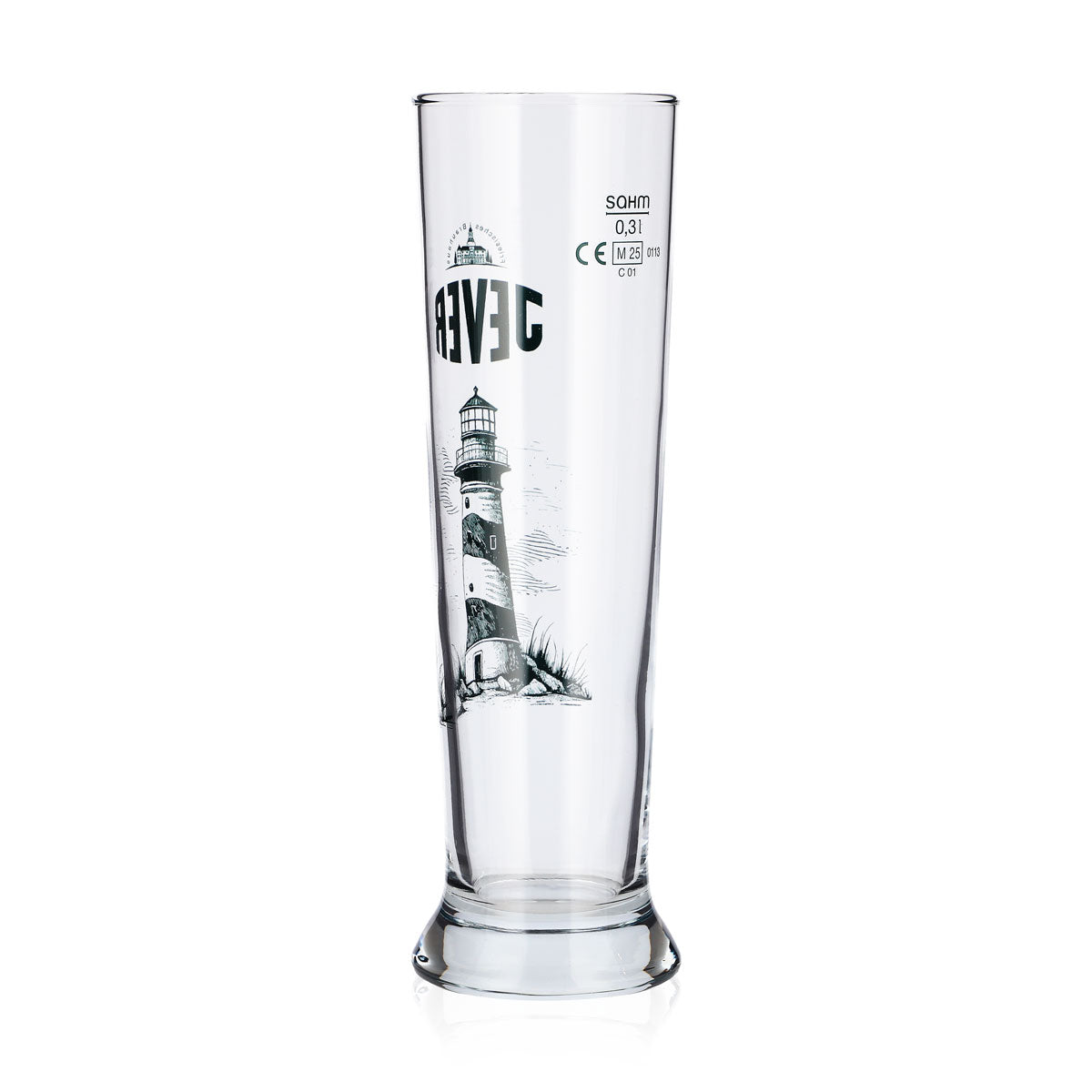 Jever Bier Glas 0,3l Weizenglas Leuchtturm Sahm Weizenbierglas Hefeweizenglas – Ansicht 3