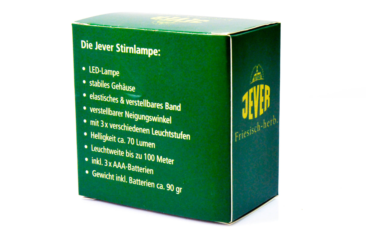 Jever Bier LED Stirnlampe Kopflampe Joggerlampe Outdoor Wetterfest 3 Stufen Beleuchtung grün – Ansicht 3