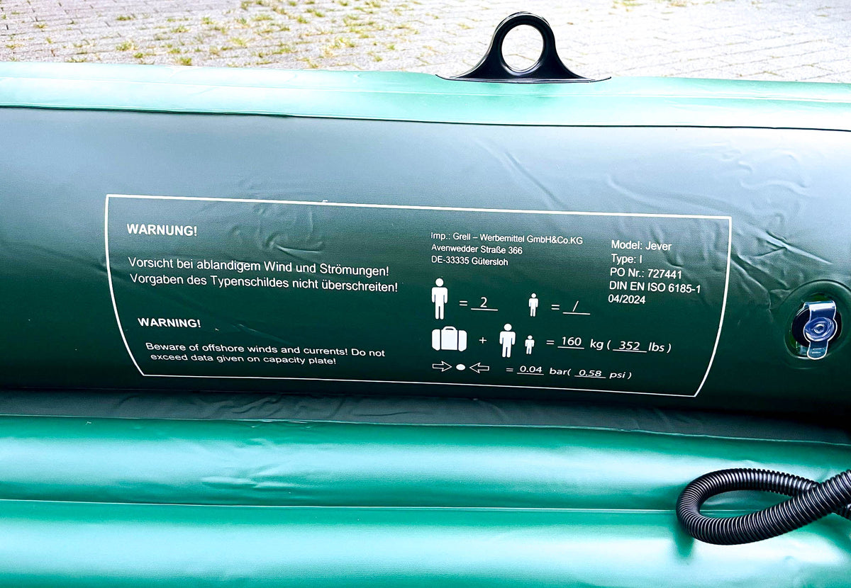 Jever Bier Outdoor Schlauchboot Paddelboot Ruderboot 3 Personen Paddel – Ansicht 11